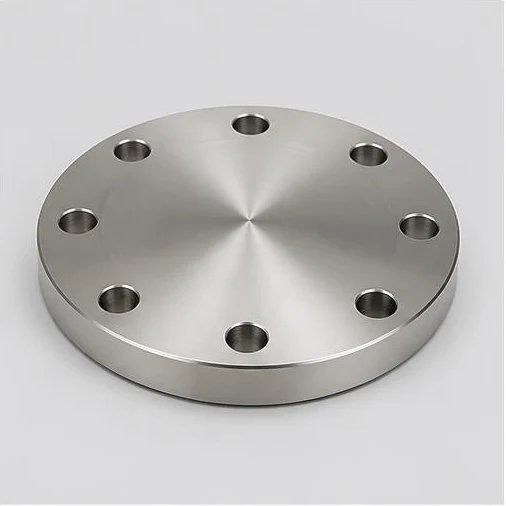 Steel blind flange used to close a piping system