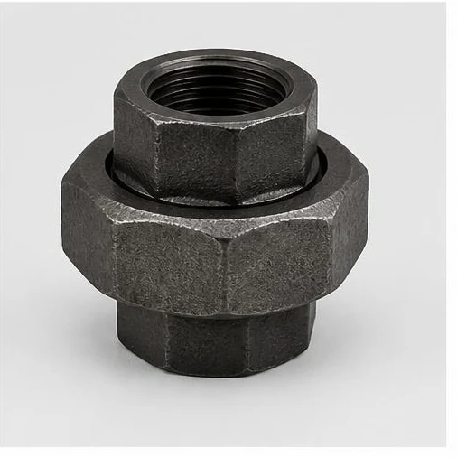 Forged steel three-piece union pipe fitting